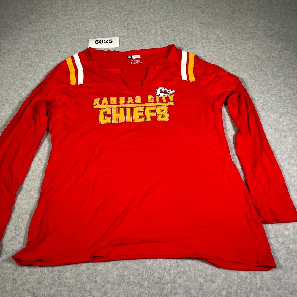 Kansas City Chiefs Shirt Womens 2XL Red Cotton NFL Football Sports Fan Wear